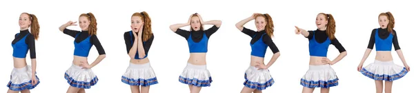 Cheerleader isolated on the white background — Stock Photo, Image