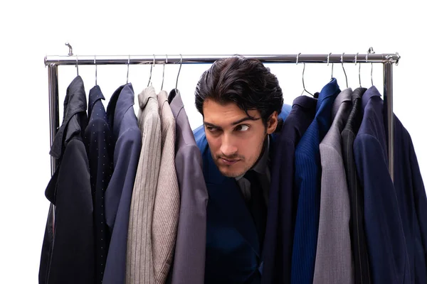 Joven hombre de negocios guapo en concepto de ropa —  Fotos de Stock
