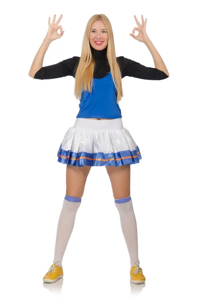 Cheerleader isolato sullo sfondo bianco — Foto Stock