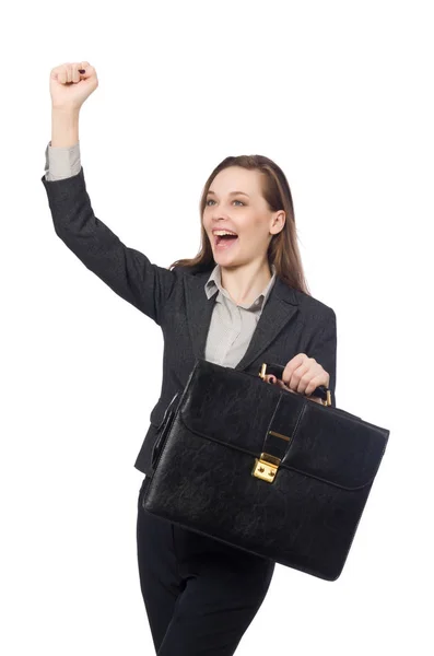 Vrouw in het bedrijfsleven concept geïsoleerd op wit — Stockfoto