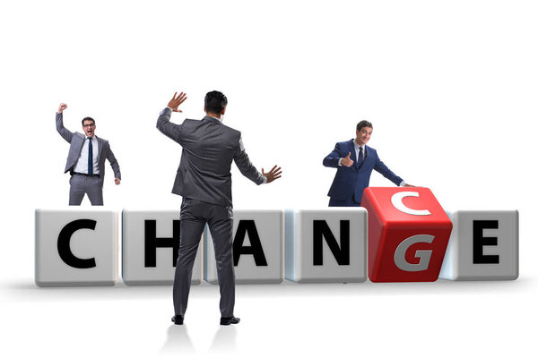 Businessman in change and chance concept