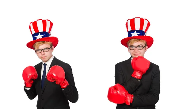 Man wearing hat with american symbols — Stock Photo, Image