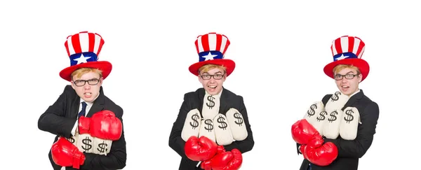 Man wearing hat with american symbols — Stock Photo, Image