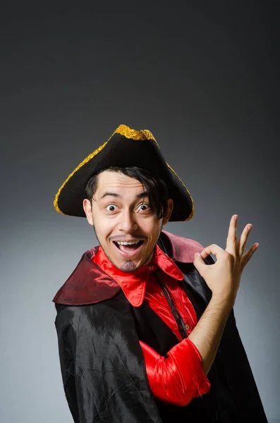 Man pirate against dark background — Stock Photo, Image