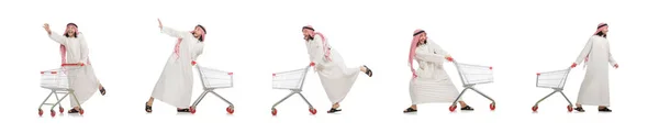 Arabe faire du shopping isolé sur blanc — Photo