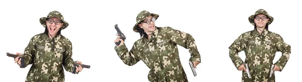 Collage of funny soldier photos — Stock Photo, Image