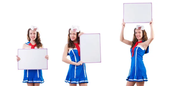 Young woman sailor in marine concept — Stock Photo, Image