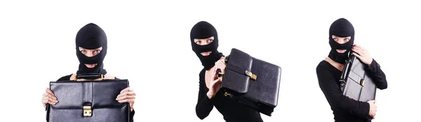 Industrial espionage concept with person in balaclava — Stock Photo, Image