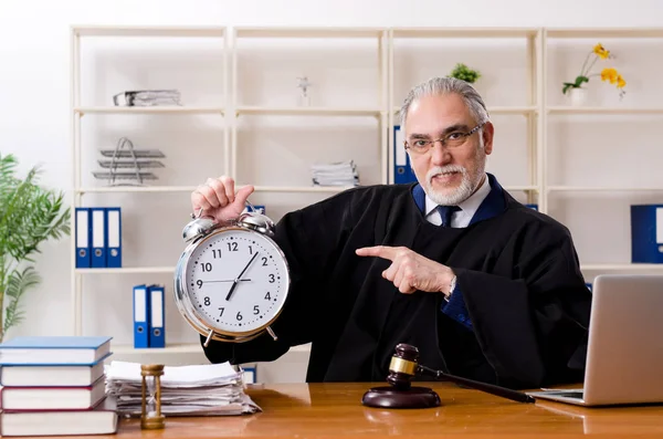 Starší právník pracující v soudní budově — Stock fotografie