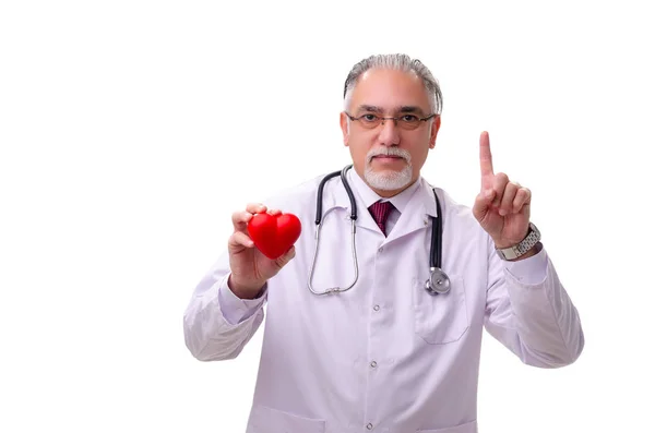 Viejo médico masculino aislado en blanco —  Fotos de Stock