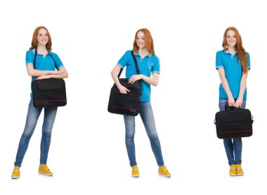 Beyaz tenli genç öğrenci.