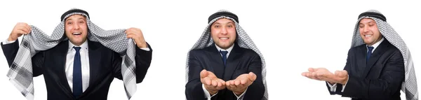 Hombre de negocios árabe en traje aislado en blanco —  Fotos de Stock