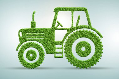 Yeşil düşük emisyonlu elektik araç konsepti - 3d render