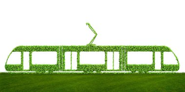 Yeşil düşük emisyonlu elektik araç konsepti - 3d render