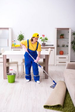 Ev işi yapan yaşlı kadın müteahhit. 
