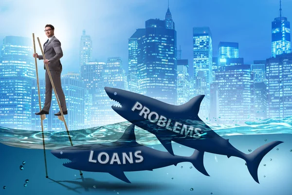 Empresário com sucesso lidar com empréstimos e dívidas — Fotografia de Stock