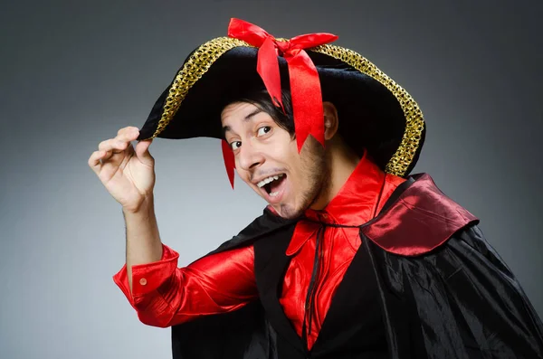 Man pirate against dark background — Stock Photo, Image