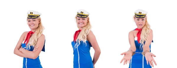 Stewardess isoliert auf dem weißen — Stockfoto