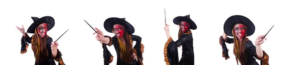 Bruja asustadiza en el concepto de Halloween — Foto de Stock