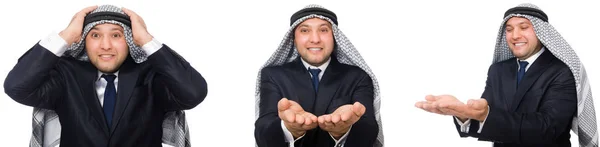 Homme d'affaires arabe en costume isolé sur blanc — Photo