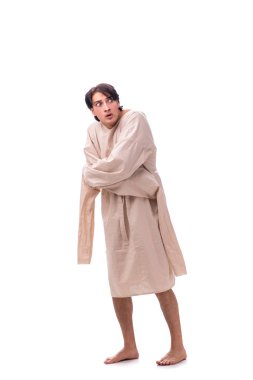 Beyaz tenli genç çılgın adam. 