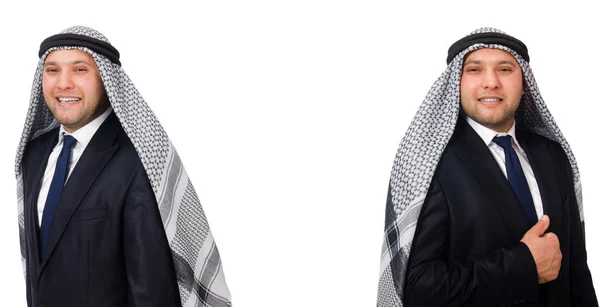 Arabische zakenman in pak geïsoleerd op wit — Stockfoto