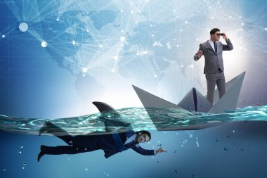 İşadamları köpekbalığı ile rekabet kavramı içinde