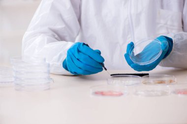 Laboratuvarda çalışan genç bir kimyager. 