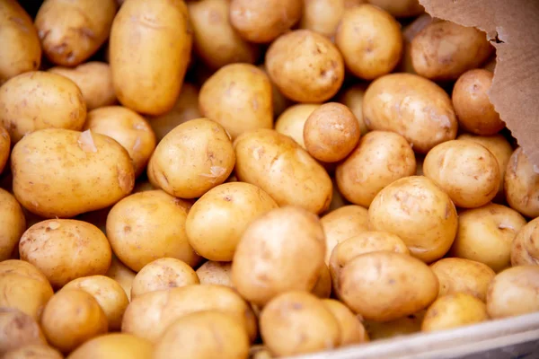 Patatas en la pantalla del mercado — Foto de Stock