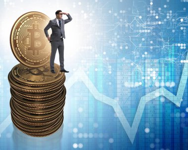 Kripto para birimi engelleme konsepti işadamı