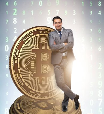 Kripto para birimi engelleme konsepti işadamı