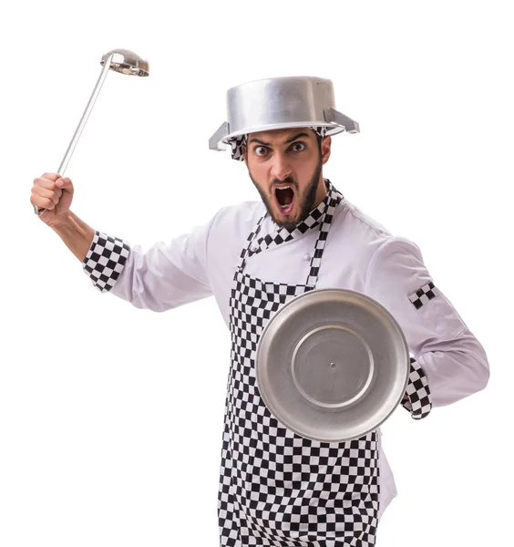 Cocinero macho aislado sobre el fondo blanco — Foto de Stock
