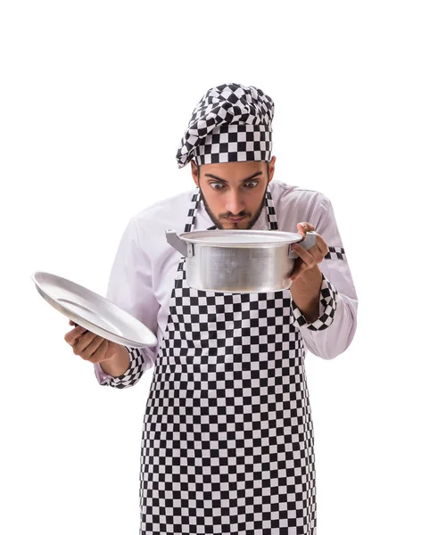 Masculino cozinheiro isolado no fundo branco — Fotografia de Stock