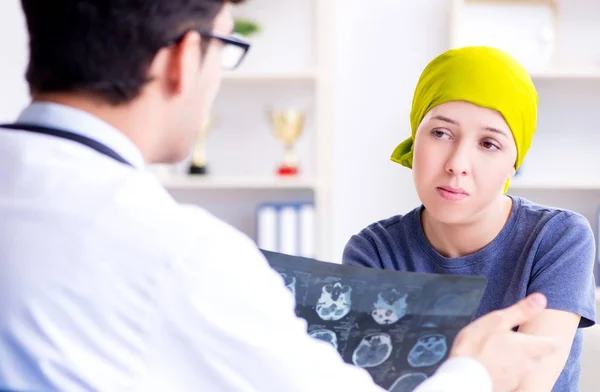 Cancer patient visiting doctor for medical consultation in clini