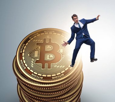 Kripto para birimi engelleme konsepti işadamı