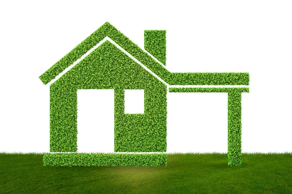 Concetto di casa verde - rendering 3d — Foto Stock