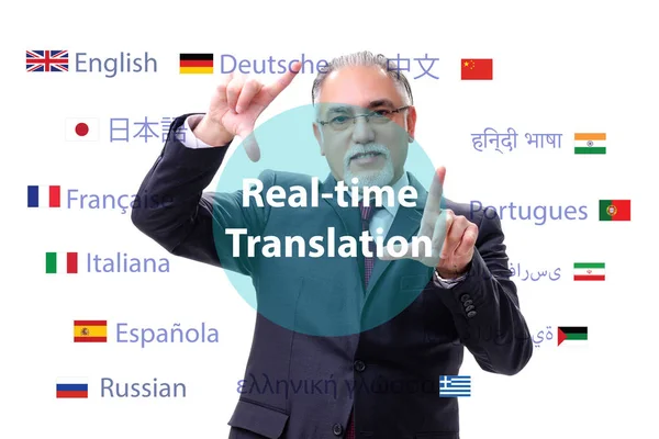 Concept de traduction en temps réel depuis une langue étrangère — Photo