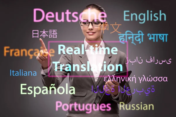 Concept de traduction en ligne depuis une langue étrangère — Photo