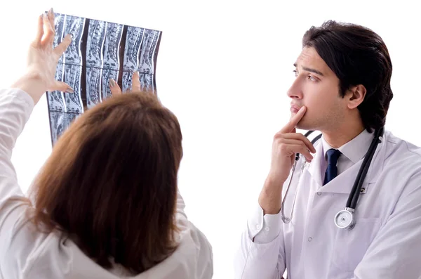 Two doctors working in the clinic — Stock Photo, Image