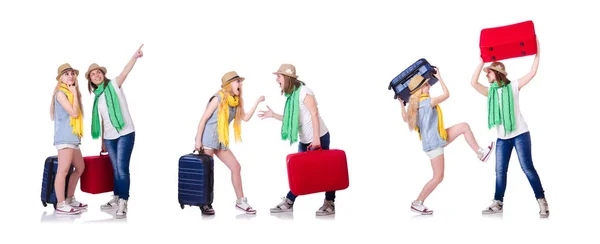 Paar junger Studenten auf Reisen — Stockfoto