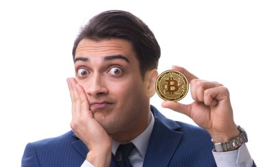 Bitcoin fiyat artışı kavramında iş adamı