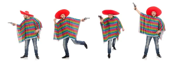 Lustige mexikanische Halter Pistole isoliert auf weiß — Stockfoto