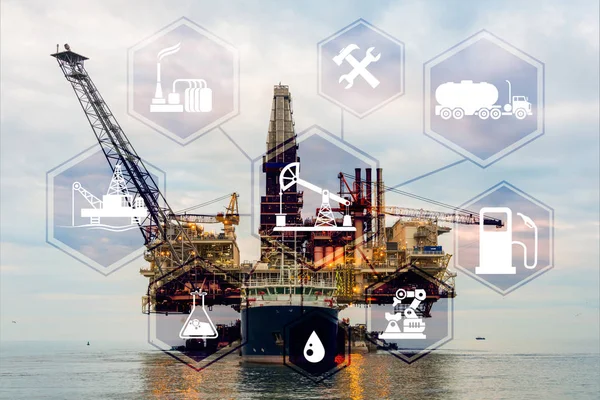 Begreppet automatisering inom olje- och gasindustrin — Stockfoto