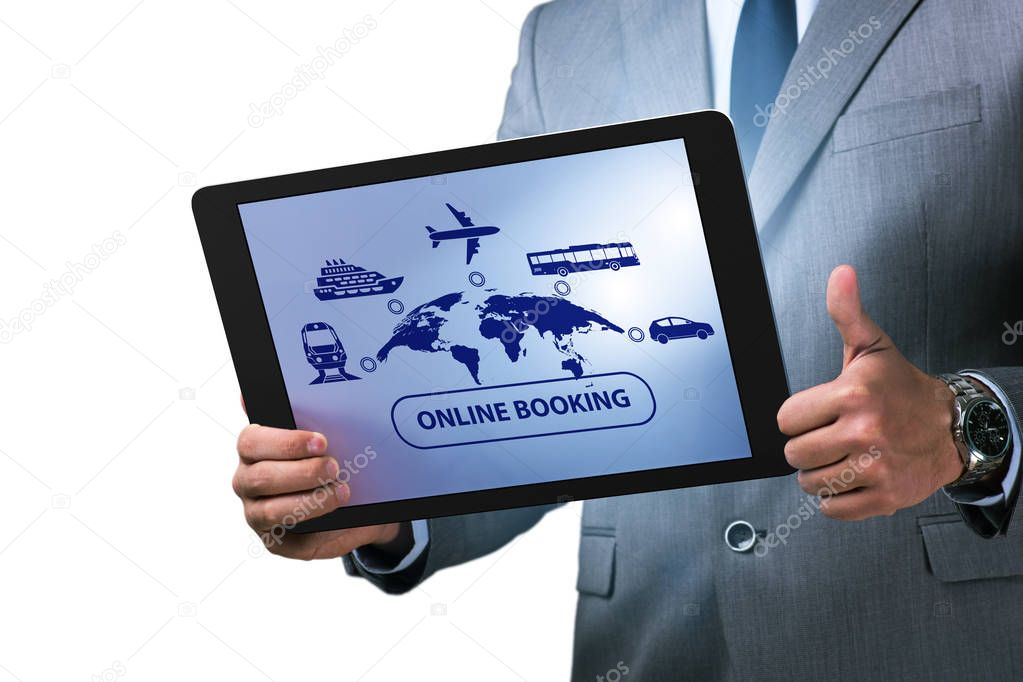 Concept of online booking for trip