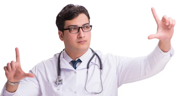 Jovem médico masculino isolado em fundo branco — Fotografia de Stock