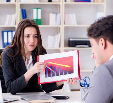 İş adamıyla iş kadını arasındaki iş görüşmesi