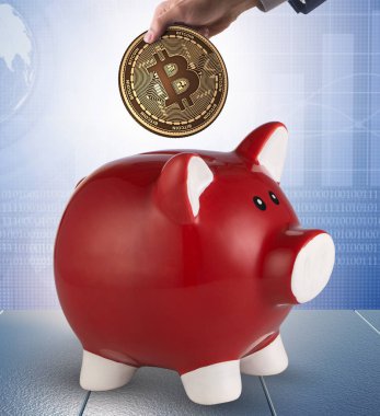 Bitcoin servet içinde iş kavramı ile kaydetme