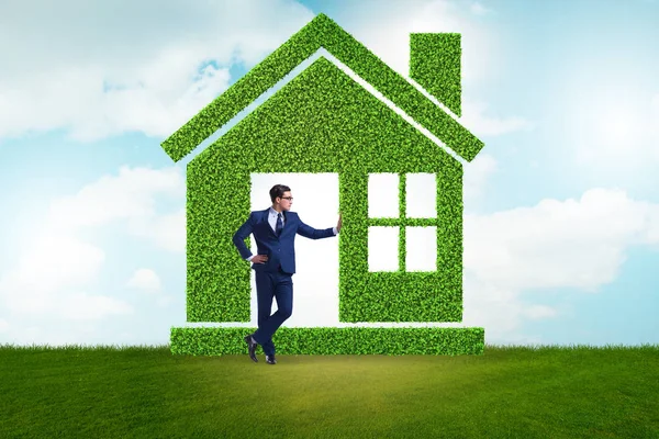 Businessman in green housing concept — Stock Photo, Image