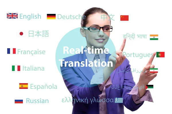 Концепция онлайн-перевода с иностранного языка — стоковое фото