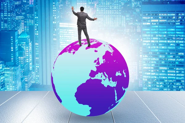 Businessman on top of the world — Stock Photo, Image